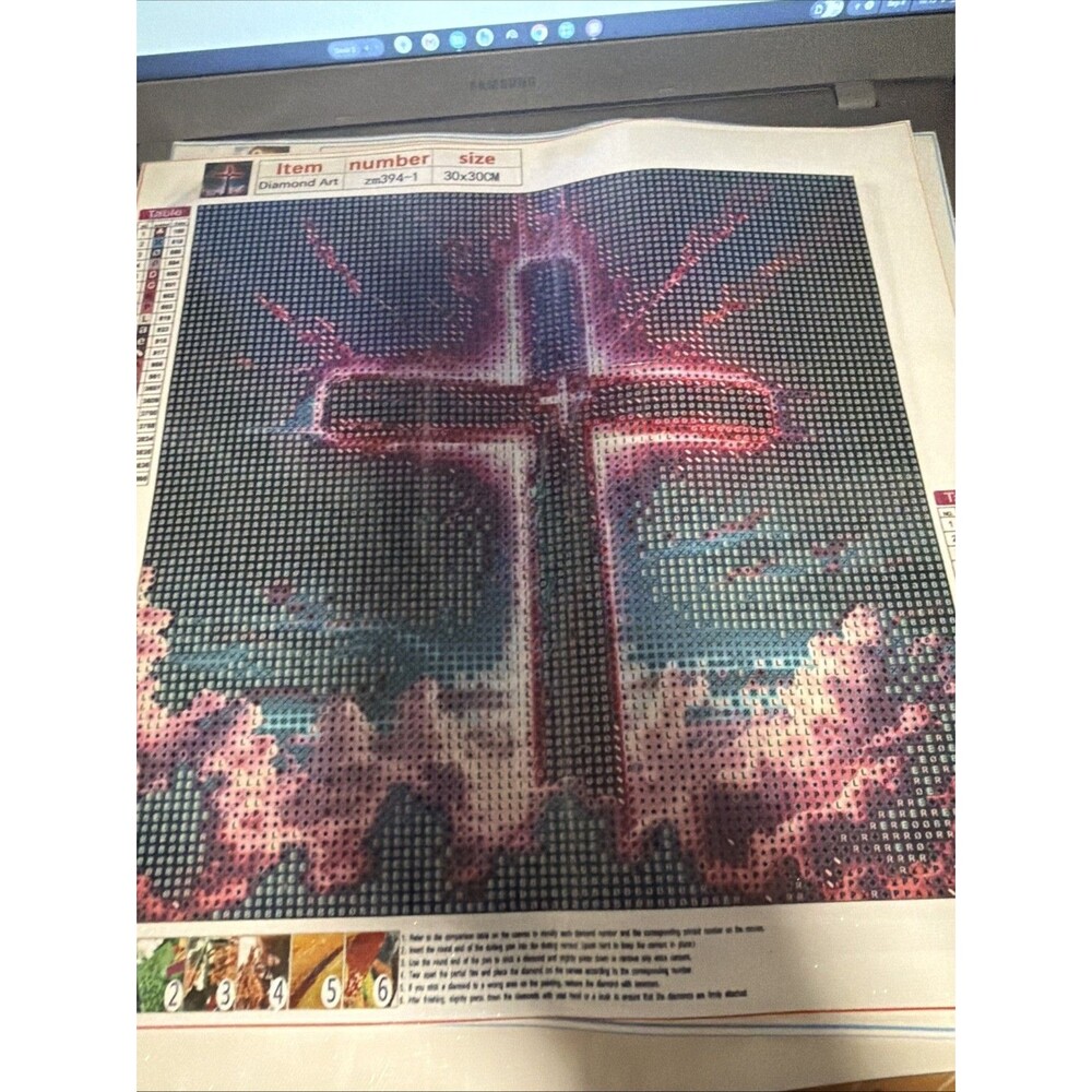 Religious Cross Diamond Art Canvas  for Jesus Christ Cross  No Drills Included 4